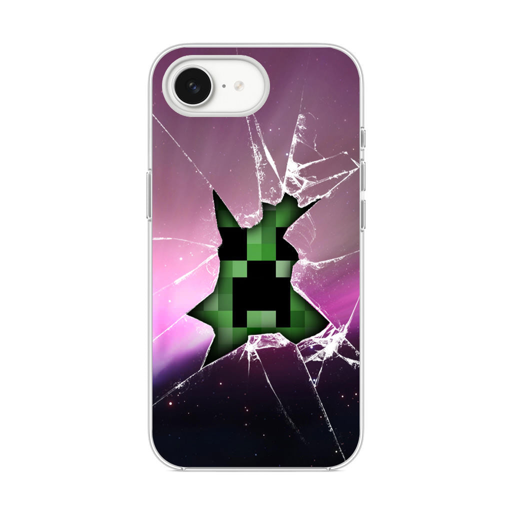 Creeper Glass Broken Violet iPhone 16e Case