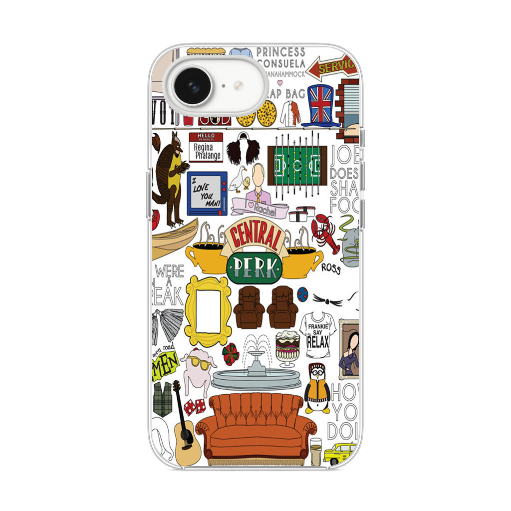 Friends TV Show Central Perk Sticker iPhone 16e Case