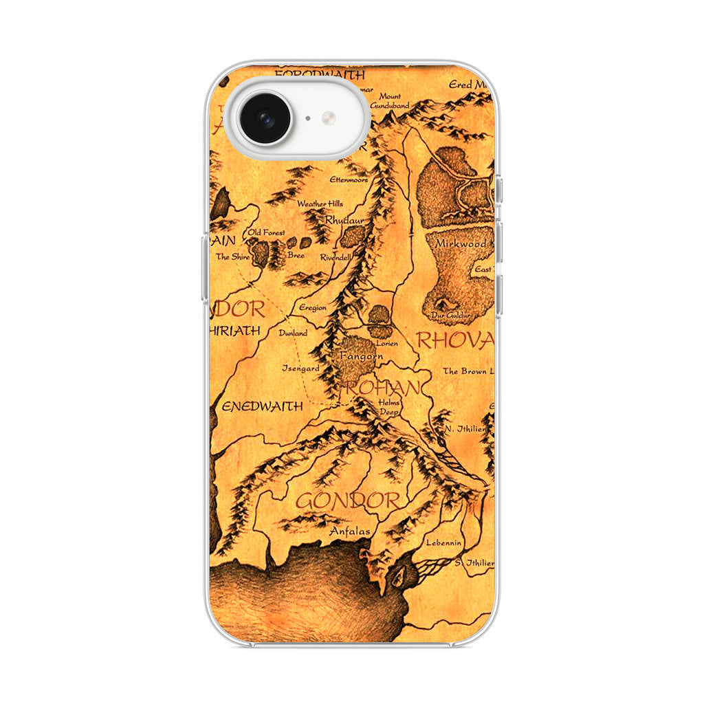 Middle Earth Map Hobbit iPhone 16e Case