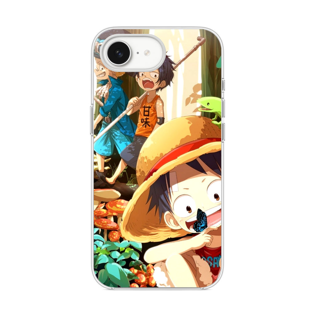 One Piece Little Sabo Ace Luffy Cute iPhone 16e Case