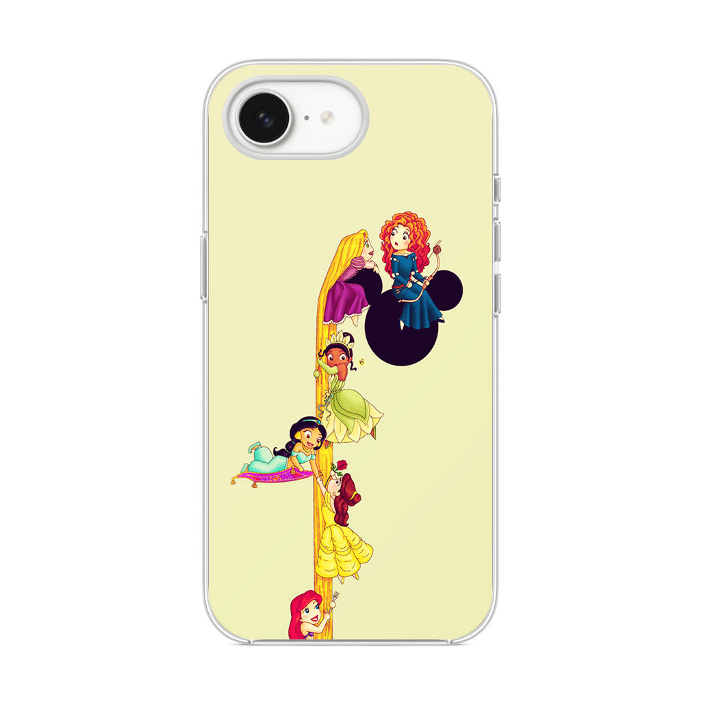 Princesses Climbing Rapunzel's Hair iPhone 16e Case