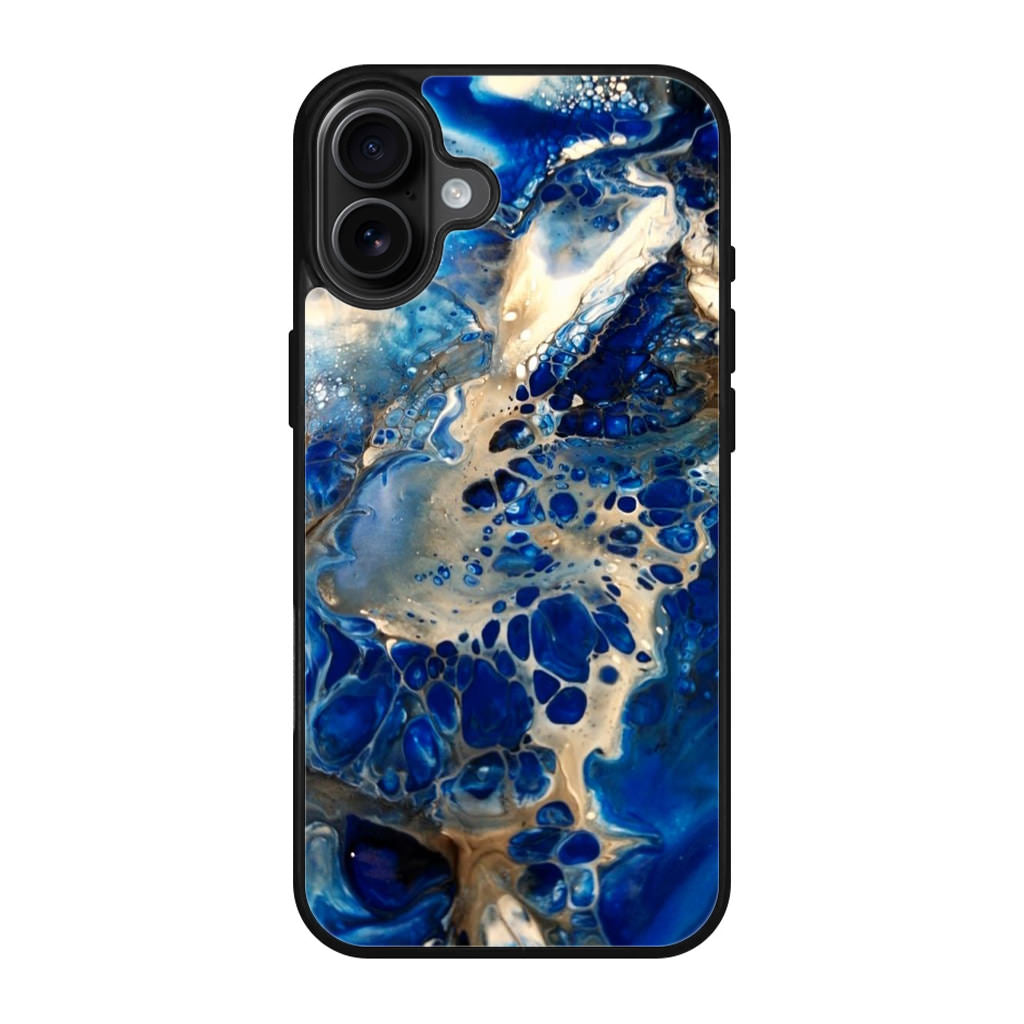 Abstract Golden Blue Paint Art iPhone 17 Case