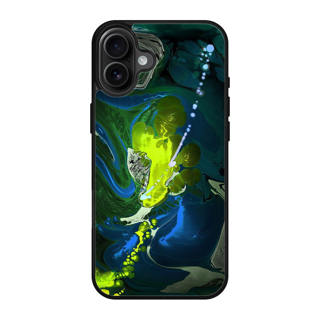 Abstract Green Blue Art iPhone 17 Case