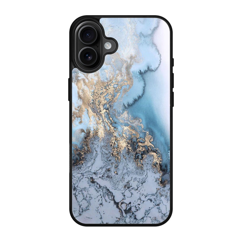 Golden Azure Marble iPhone 17 Case