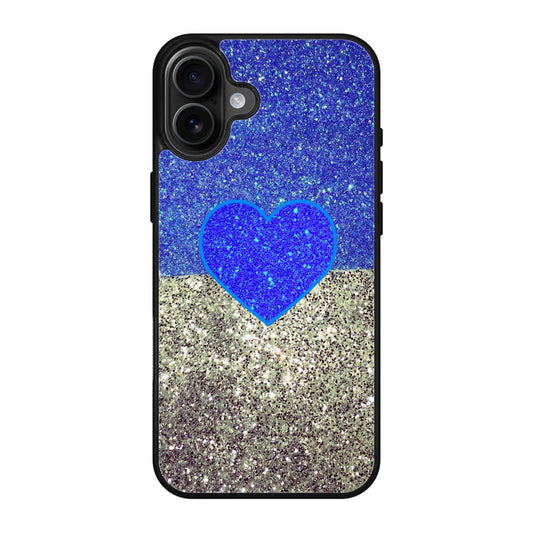 Love Glitter Blue and Grey iPhone 17 Case