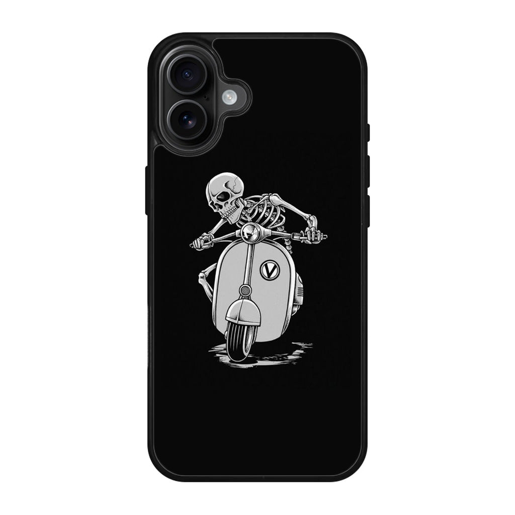 Skeleton Rides Scooter iPhone 17 Case