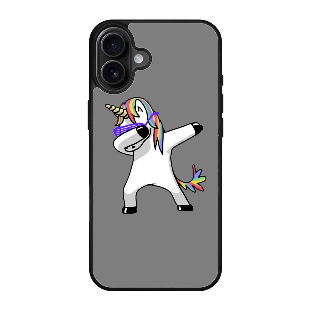 Unicorn Dabbing Grey iPhone 17 Case