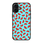 Watermelon Fruit Pattern Blue iPhone 17 Case