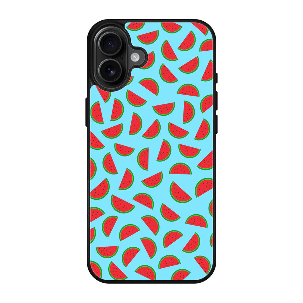 Watermelon Fruit Pattern Blue iPhone 17 Case