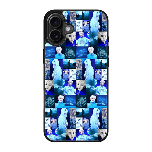 BTS Suga Blue Aesthetic Collage iPhone 17 Case