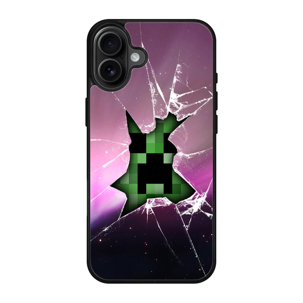 Creeper Glass Broken Violet iPhone 17 Case
