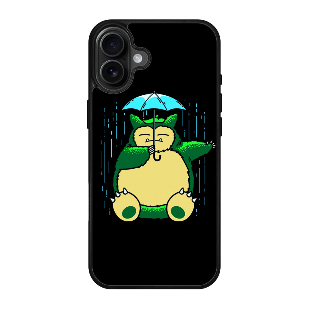 Cute Snorlax Umbrella iPhone 17 Case