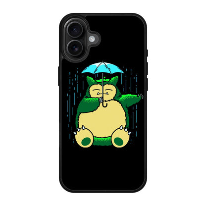 Cute Snorlax Umbrella iPhone 17 Case