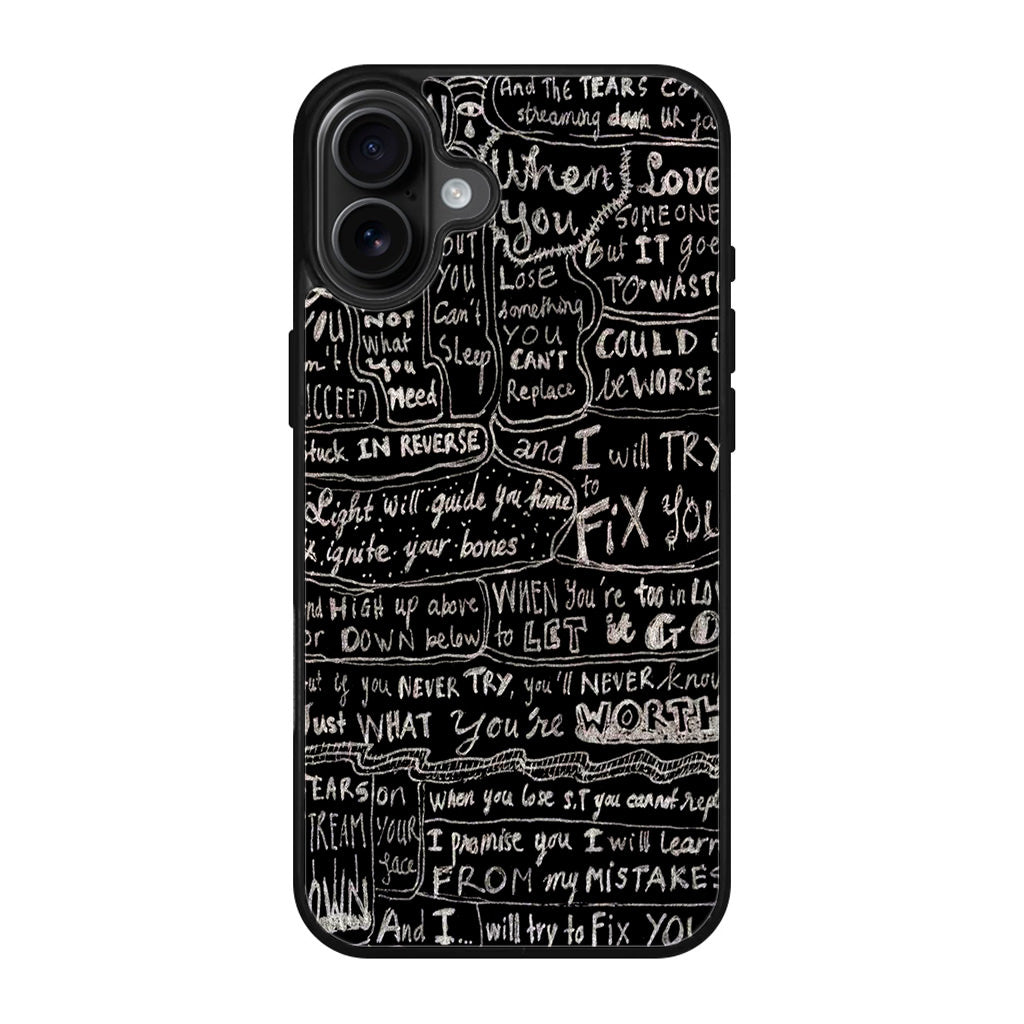 Fix You Lyrics iPhone 17 Case