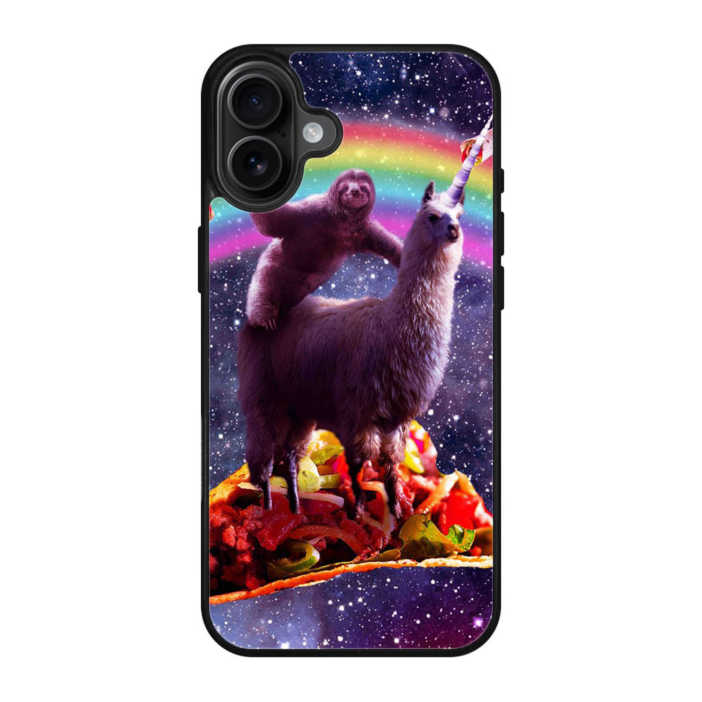 LLama And Sloth On Space iPhone 17 Case