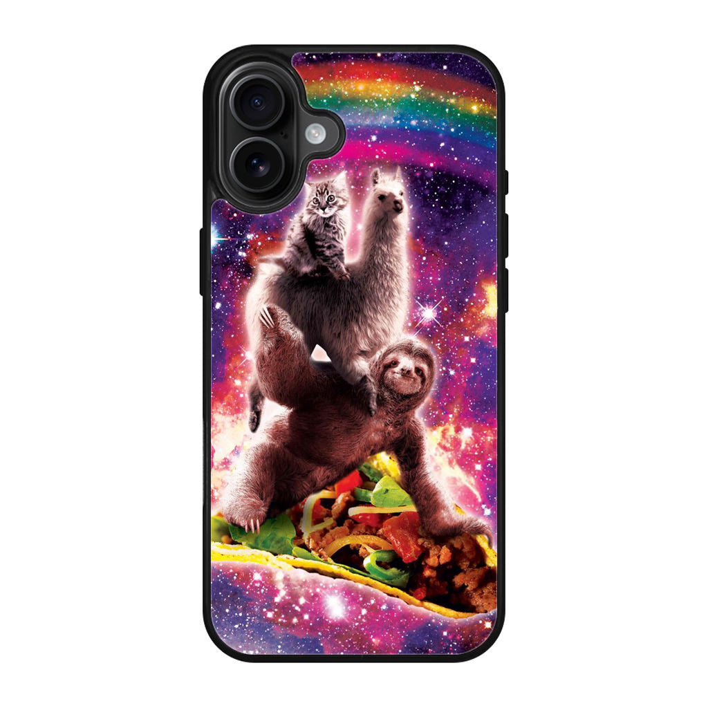 LLama Sloth And Cat Playing Together iPhone 17 Case