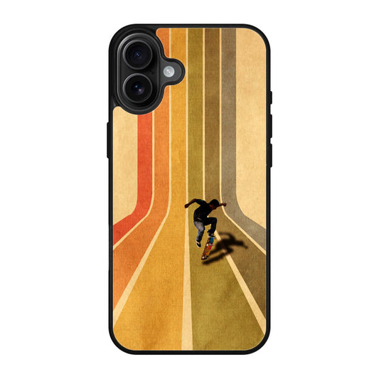 Vintage Skateboard On Colorful Stipe iPhone 17 Case