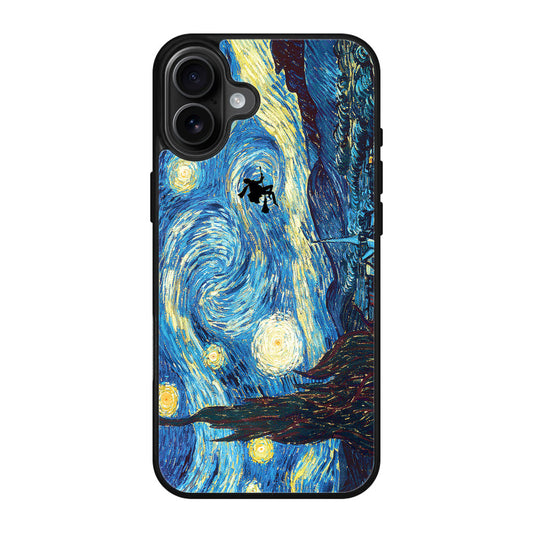 Witch Flying In Van Gogh Starry Night iPhone 17 Case
