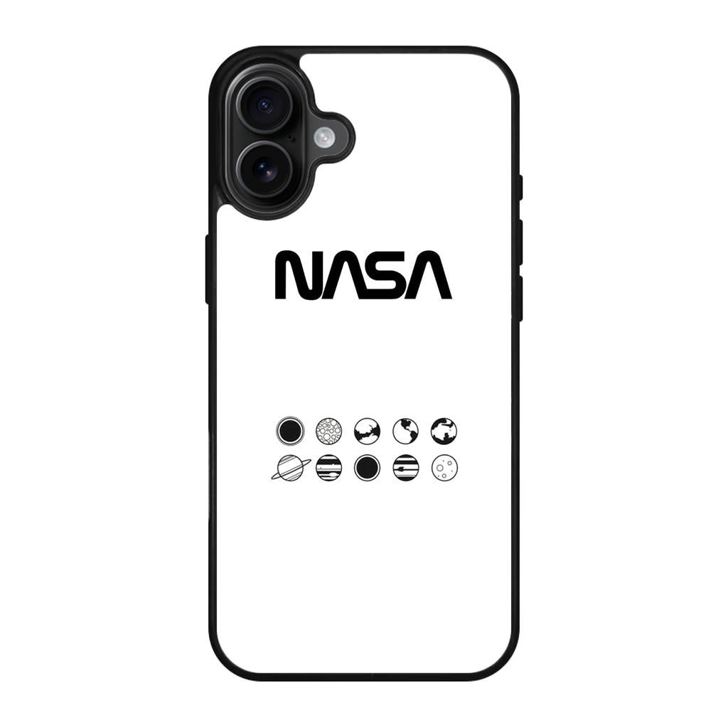 NASA Minimalist White iPhone 17 Case