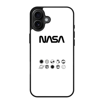 NASA Minimalist White iPhone 17 Case