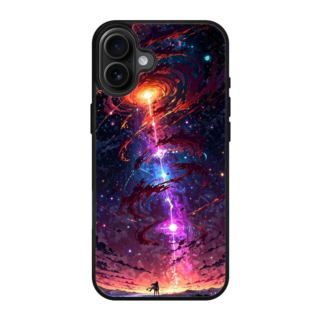Stargazer at the Axis of Creation iPhone 17 Case