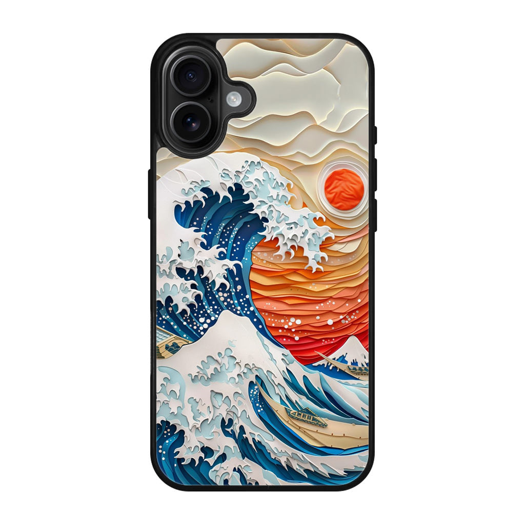 The Great Wave Off Paper Art iPhone 17 Case