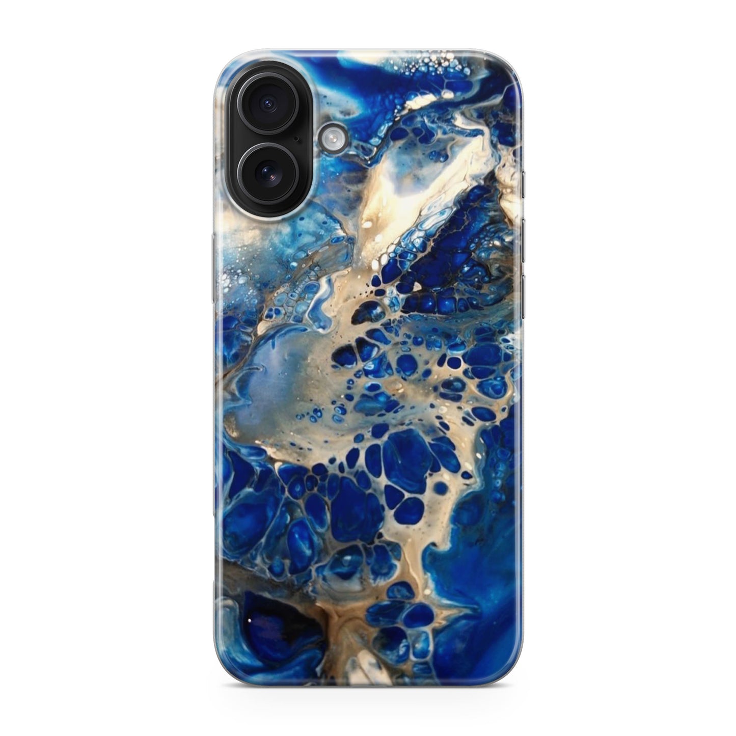 Abstract Golden Blue Paint Art iPhone 17 Case