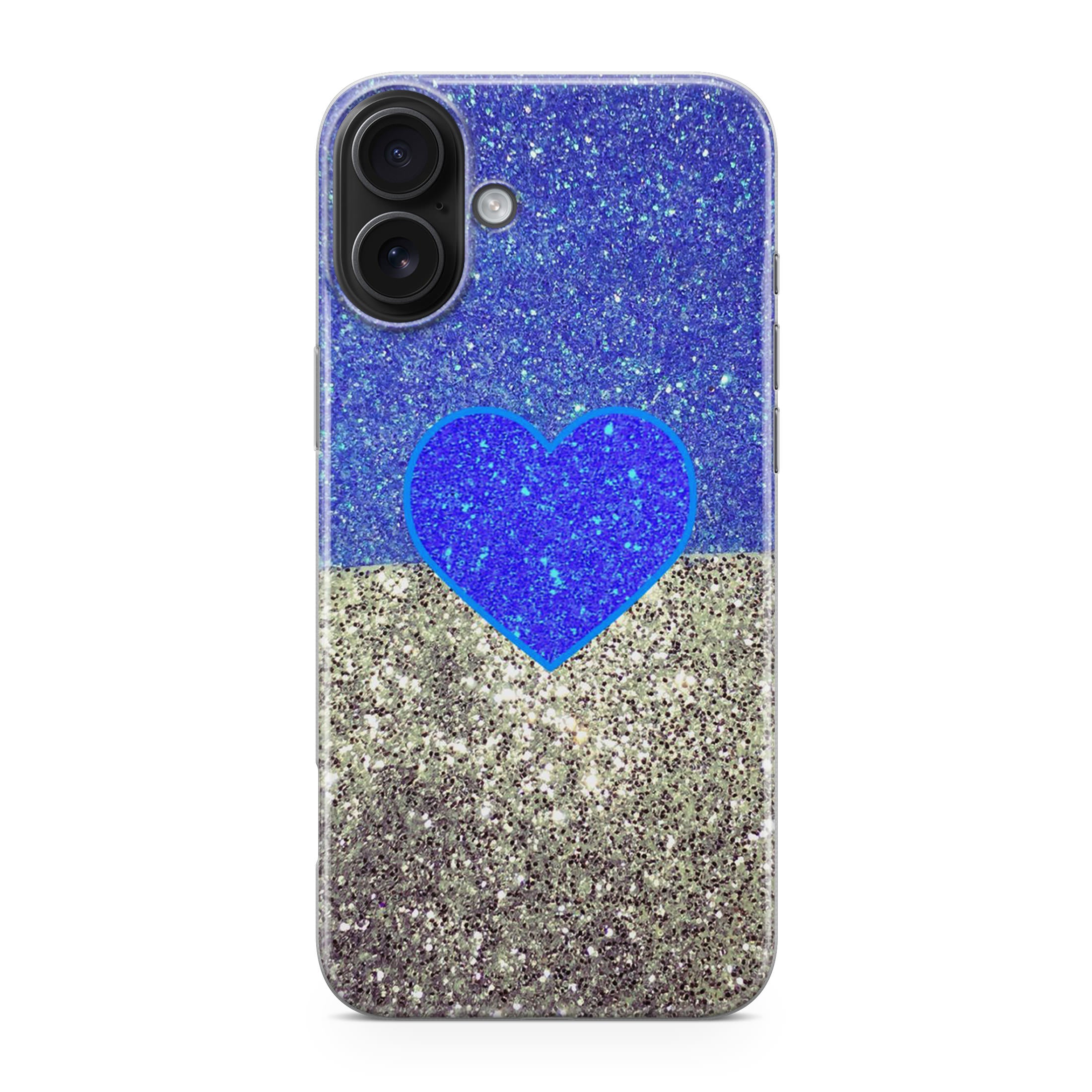 Love Glitter Blue and Grey iPhone 17 Case