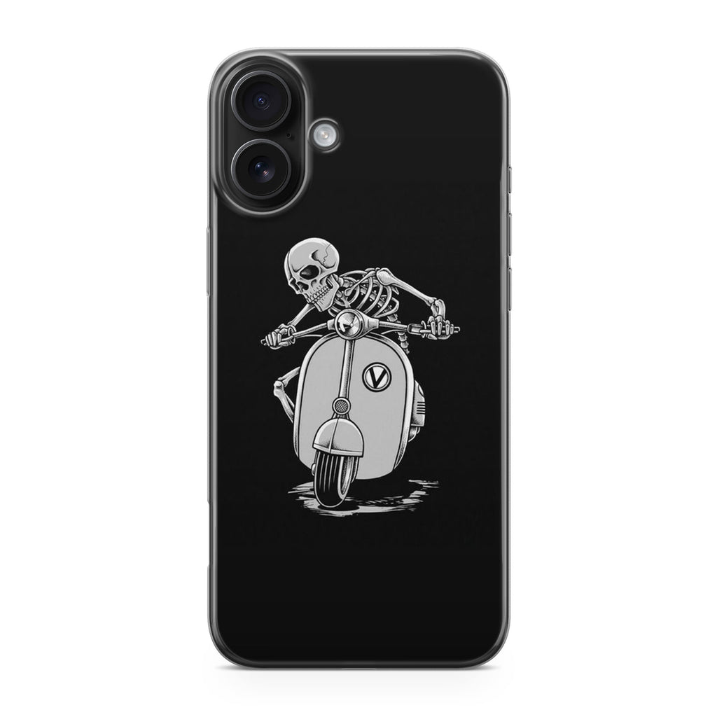 Skeleton Rides Scooter iPhone 17 Case