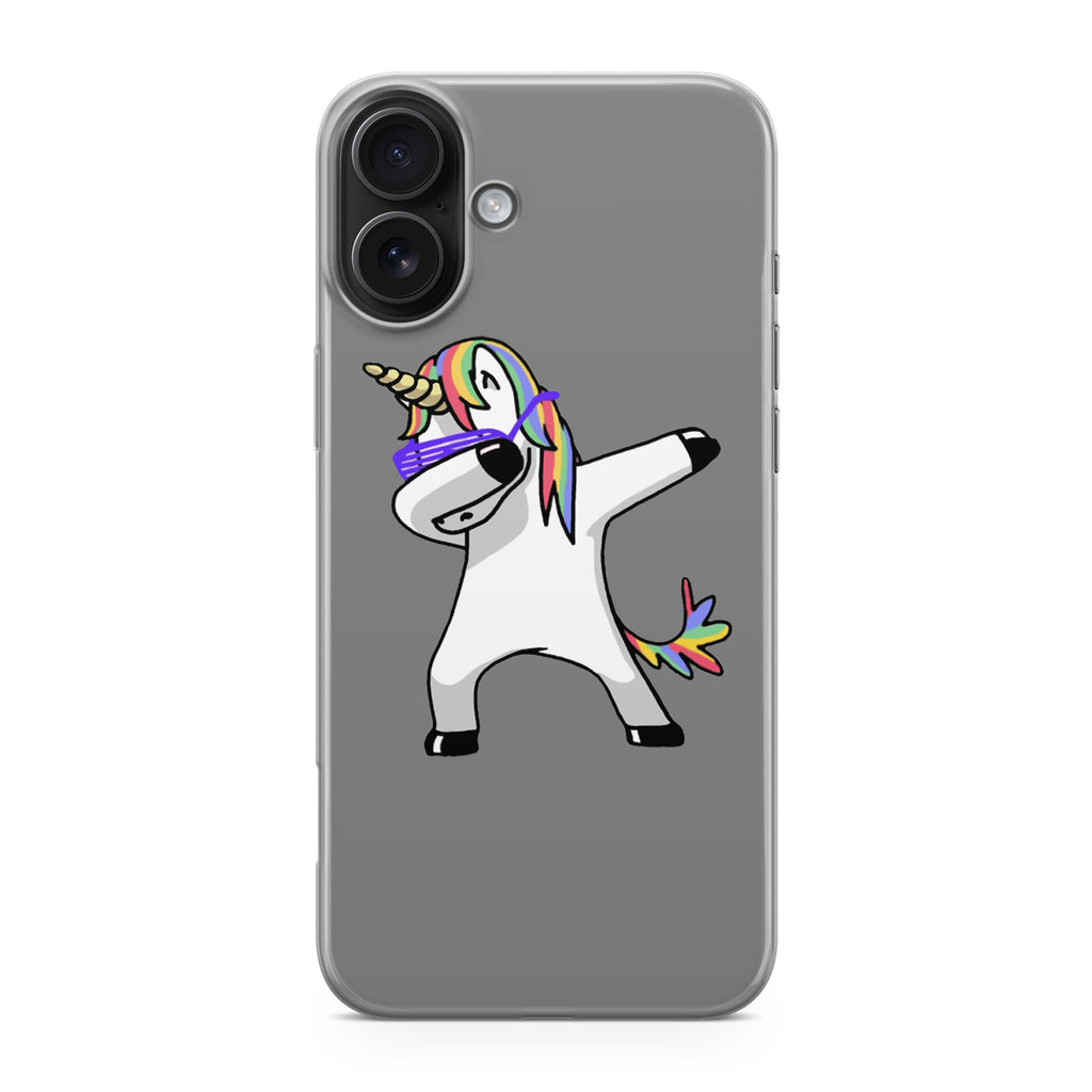 Unicorn Dabbing Grey iPhone 17 Case