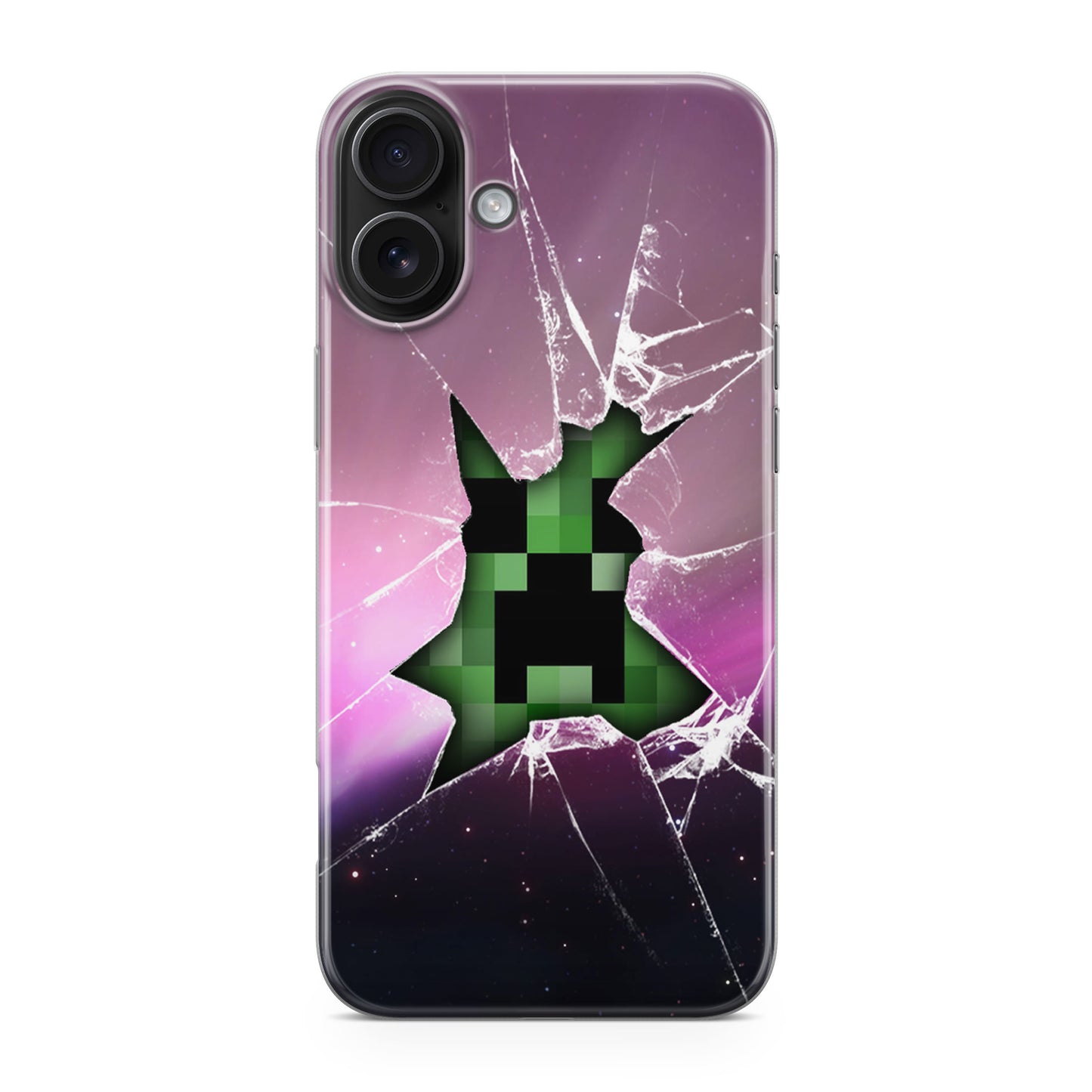 Creeper Glass Broken Violet iPhone 17 Case
