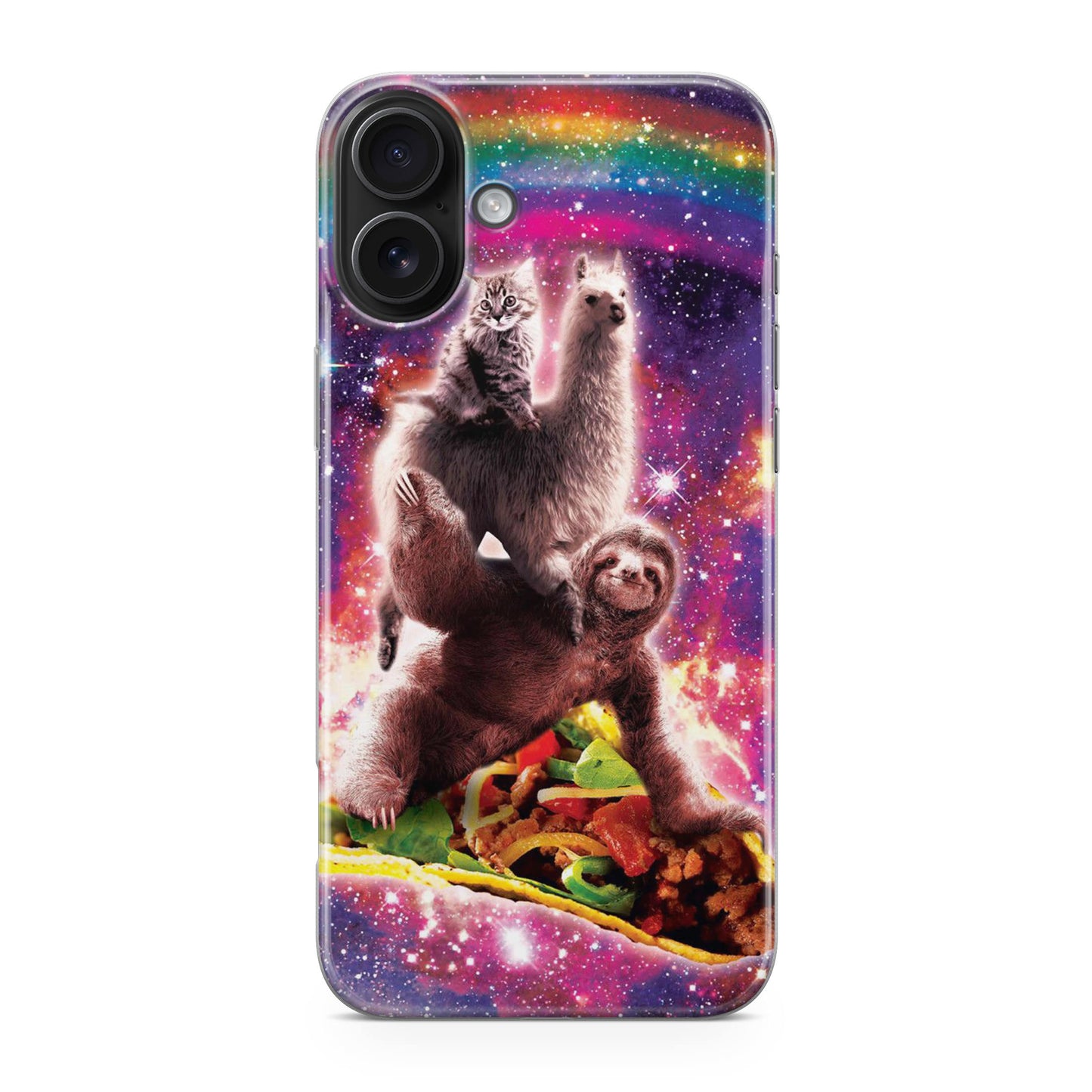 LLama Sloth And Cat Playing Together iPhone 17 Case