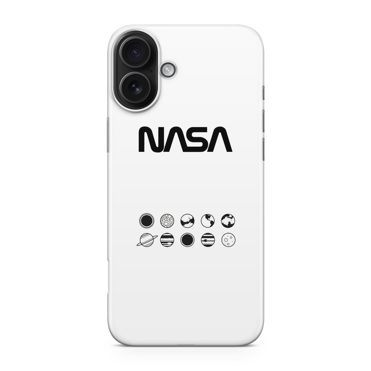 NASA Minimalist White iPhone 17 Case