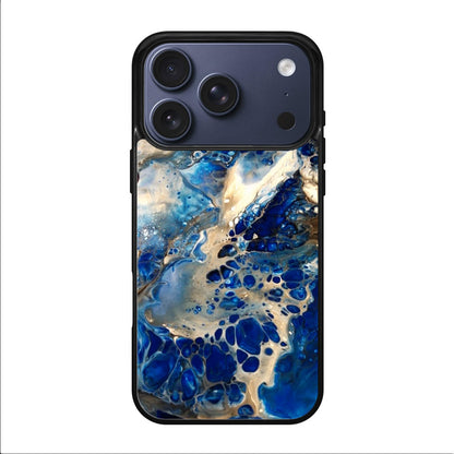 Abstract Golden Blue Paint Art iPhone 17 Pro / 17 Pro Max Case
