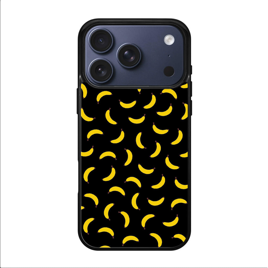 Bananas Fruit Pattern Black iPhone 17 Pro / 17 Pro Max Case
