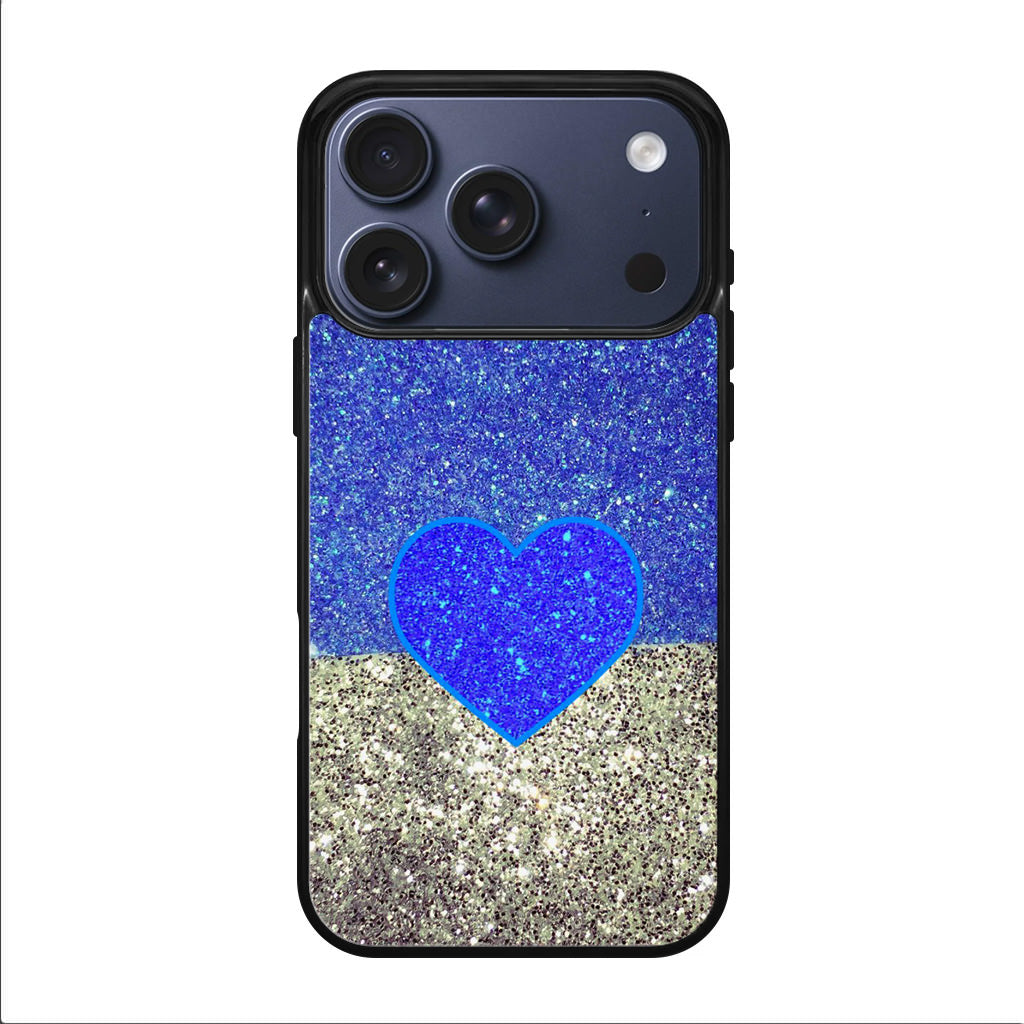 Love Glitter Blue and Grey iPhone 17 Pro / 17 Pro Max Case