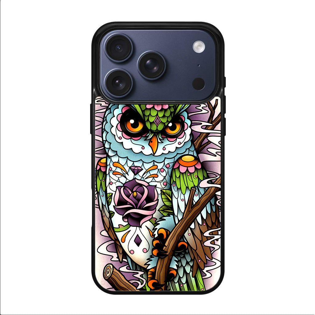 Sugar Skull Owl Tattoo iPhone 17 Pro / 17 Pro Max Case