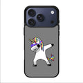 Unicorn Dabbing Grey iPhone 17 Pro / 17 Pro Max Case