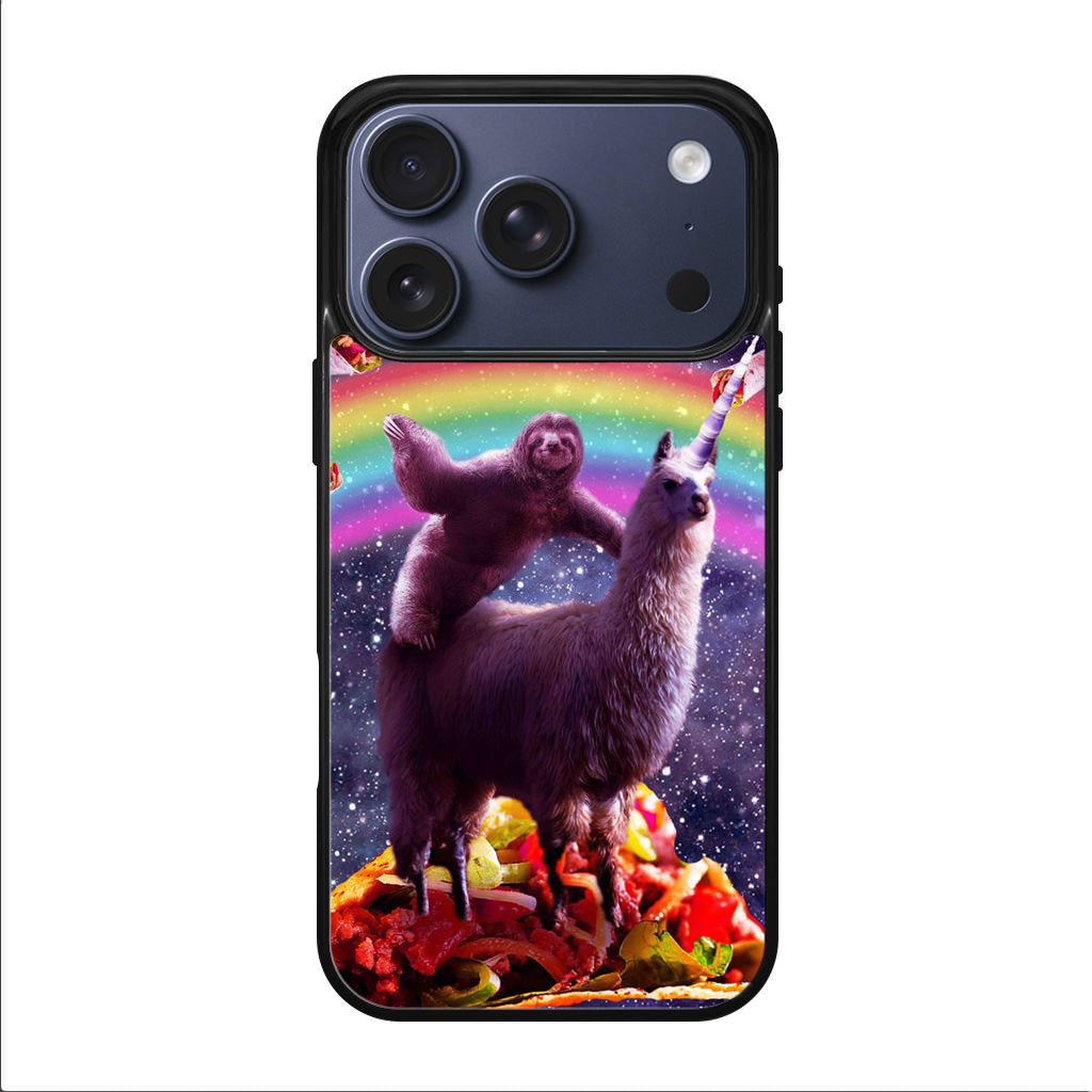 LLama And Sloth On Space iPhone 17 Pro / 17 Pro Max Case