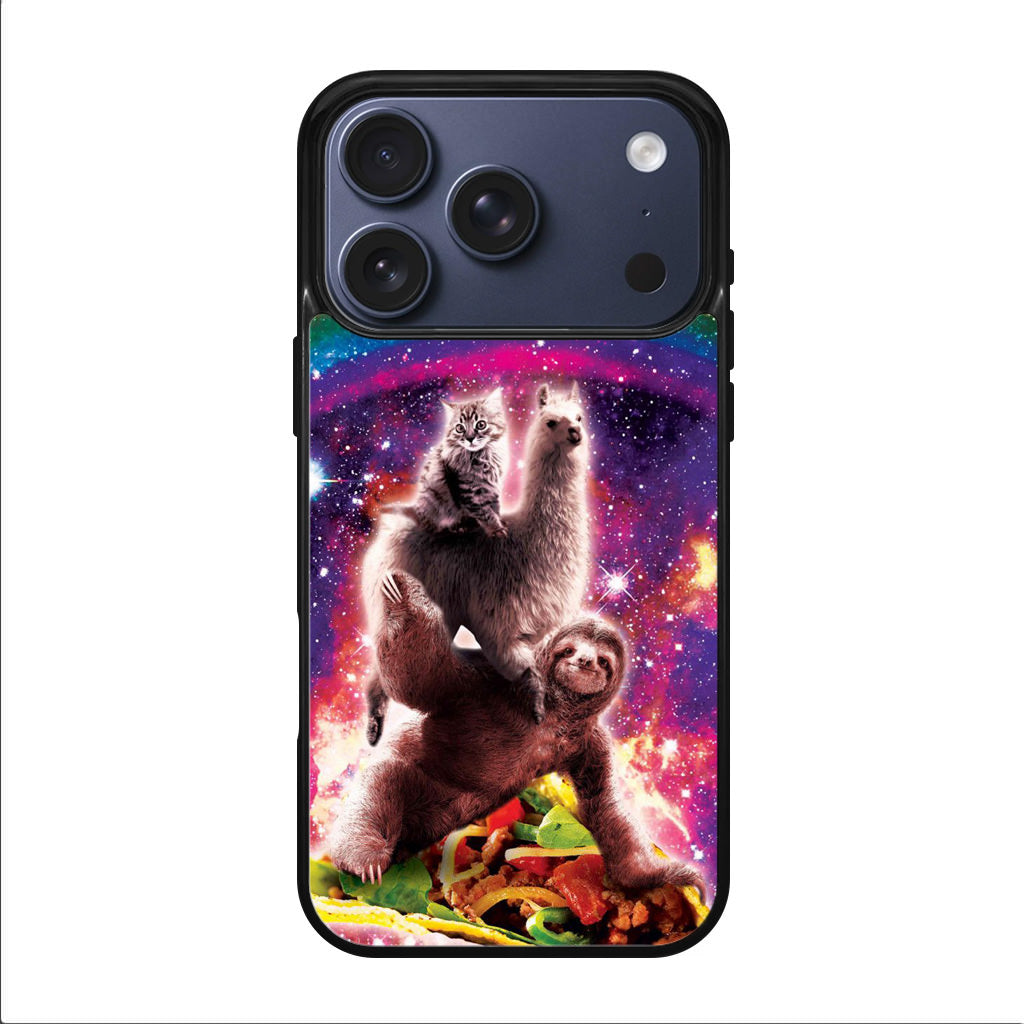 LLama Sloth And Cat Playing Together iPhone 17 Pro / 17 Pro Max Case