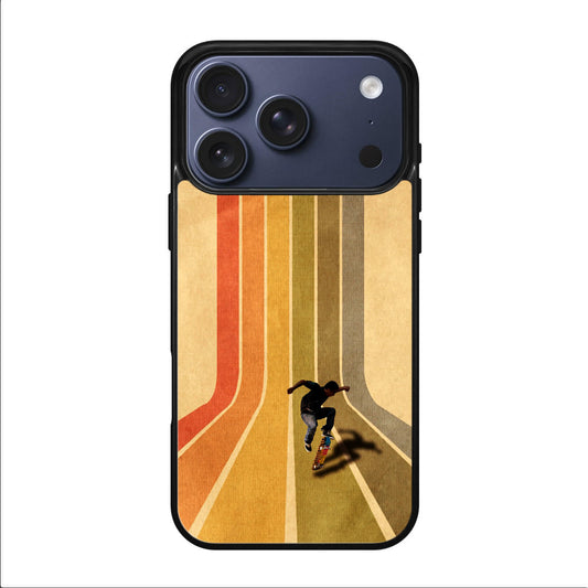 Vintage Skateboard On Colorful Stipe iPhone 17 Pro / 17 Pro Max Case