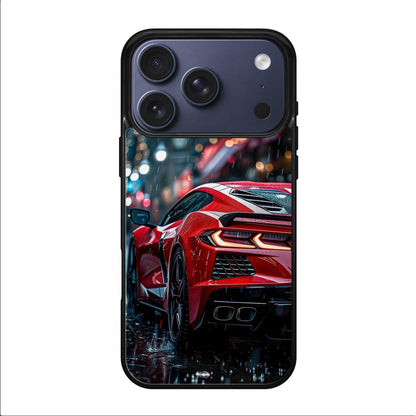 Red Sport Car in the Rain iPhone 17 Pro / 17 Pro Max Case