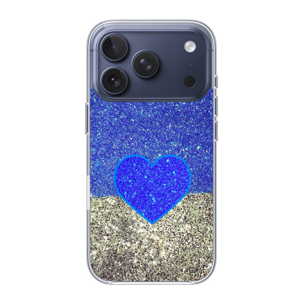 Love Glitter Blue and Grey iPhone 17 Pro / 17 Pro Max Case