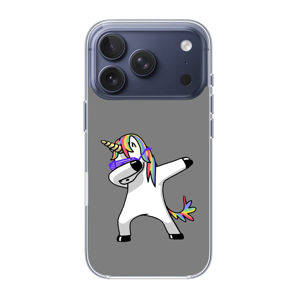 Unicorn Dabbing Grey iPhone 17 Pro / 17 Pro Max Case