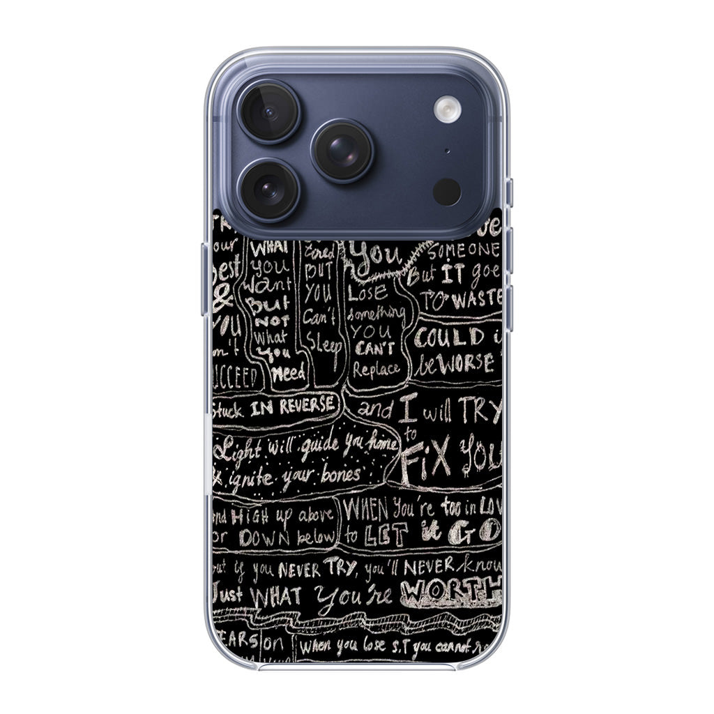 Fix You Lyrics iPhone 17 Pro / 17 Pro Max Case