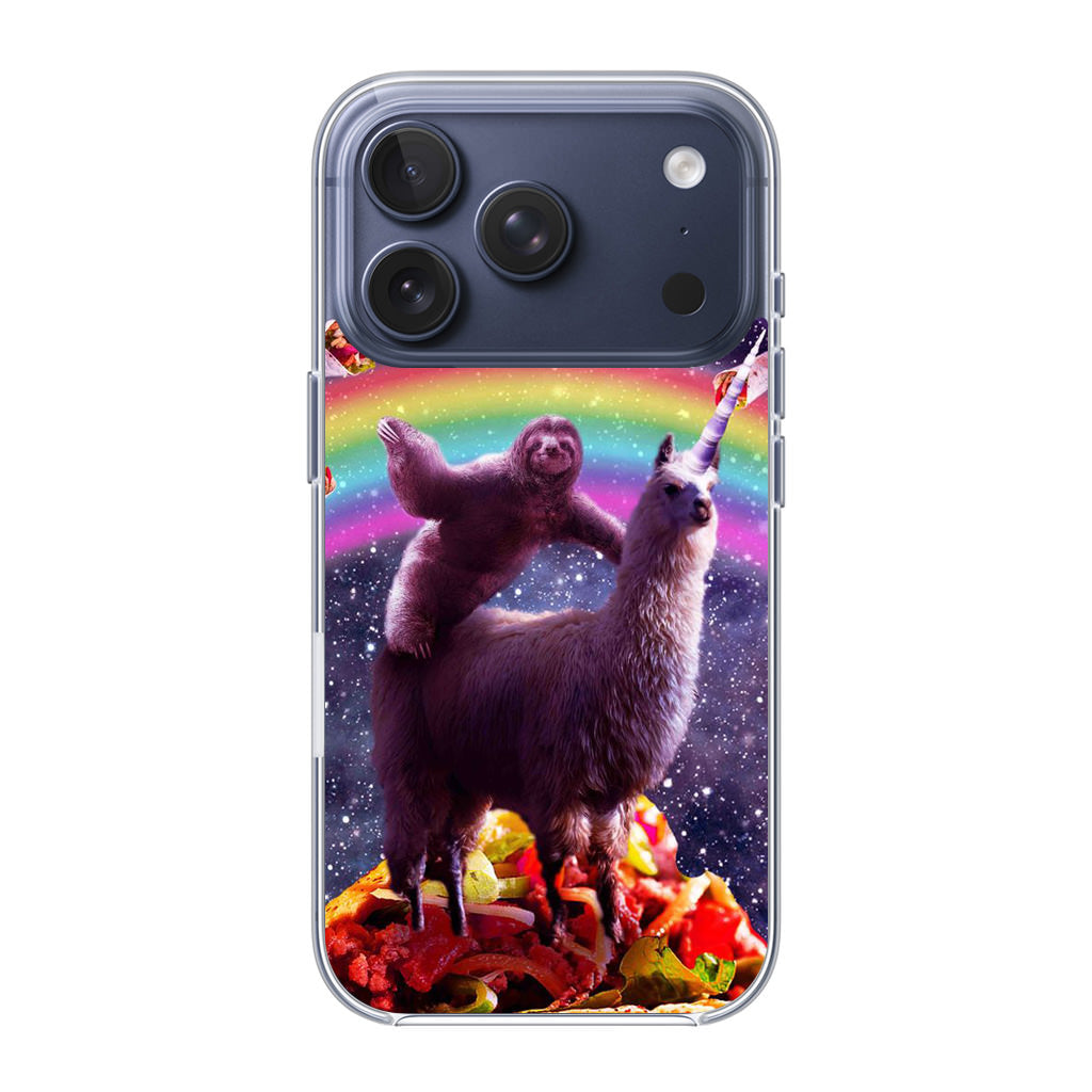 LLama And Sloth On Space iPhone 17 Pro / 17 Pro Max Case