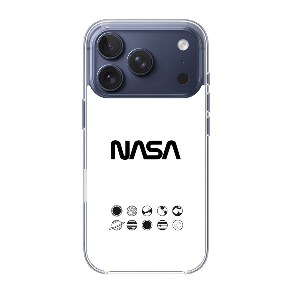 NASA Minimalist White iPhone 17 Pro / 17 Pro Max Case