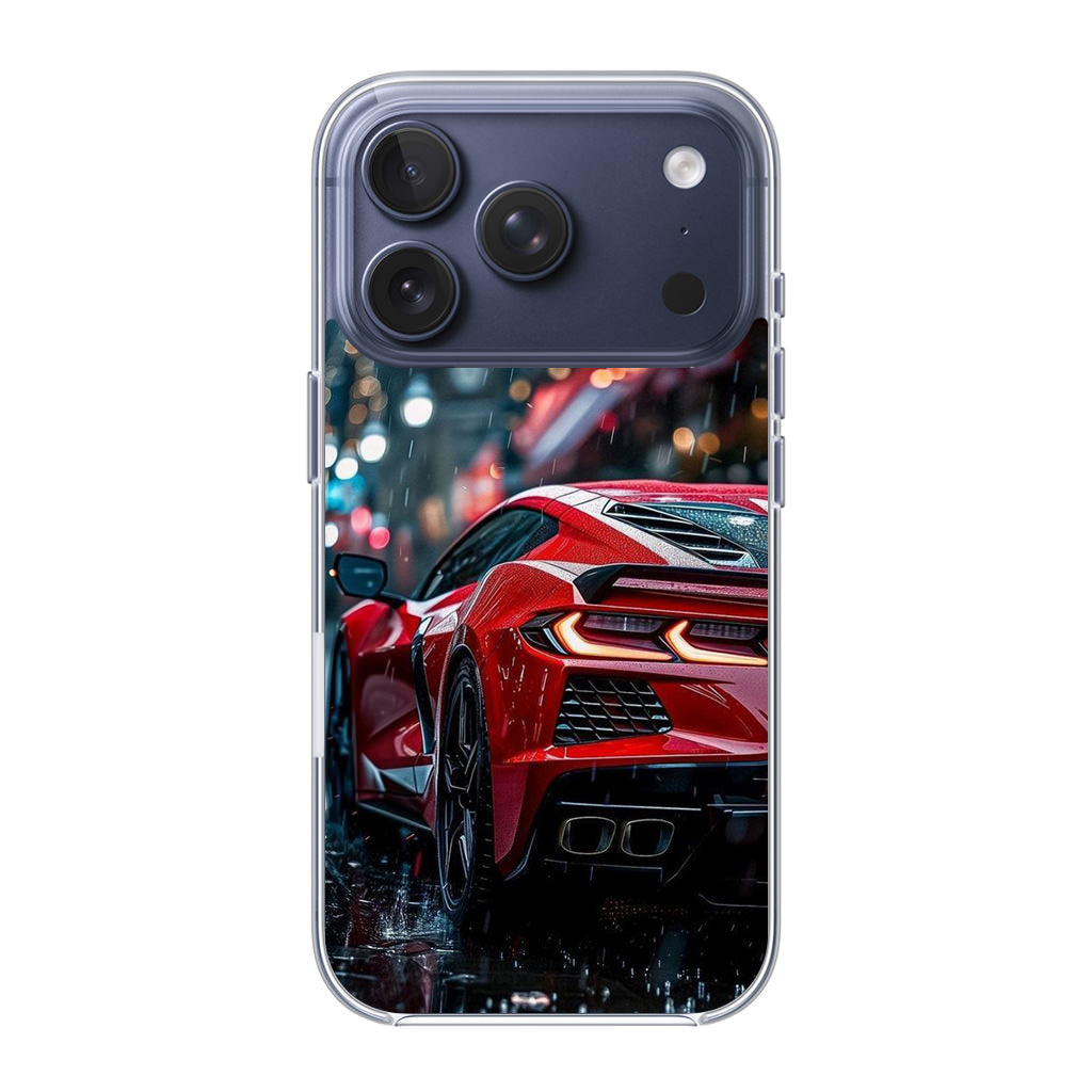 Red Sport Car in the Rain iPhone 17 Pro / 17 Pro Max Case