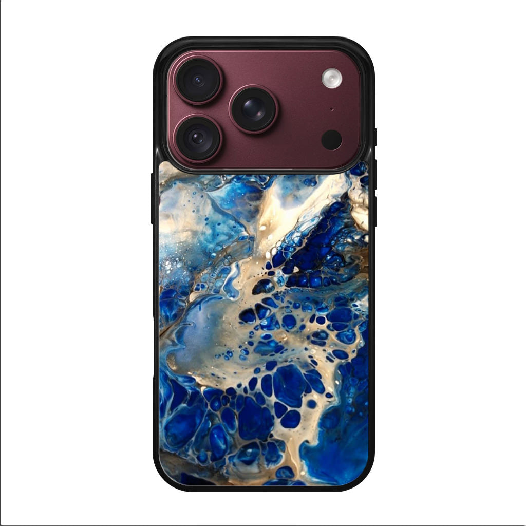 Abstract Golden Blue Paint Art iPhone 18 Pro / 18 Pro Max Case