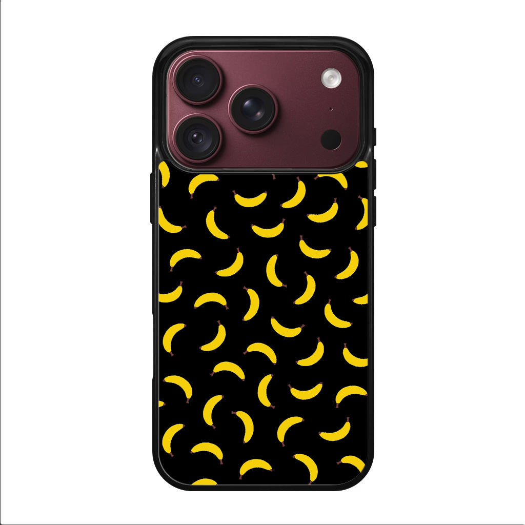 Bananas Fruit Pattern Black iPhone 18 Pro / 18 Pro Max Case